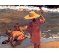 PMEFGJDPE Famous Art Picture Poster Picture the Young Amphibians by Joaquin Sorolla Y Bastida Colorful Art Print for Home Decor 60x90cm