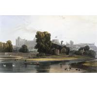 PMEFGJDPE Famous Art Picture Poster Picture Windsor Castle From the River Thames At Eton From Views of Windsor Eton by William Daniell Colorful Art Print for Home Decor 60x90cm