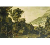 PMEFGJDPE Famous HD Canvas Art Canvas Wall Artwork a Mountainous River Landscape with a Scene From the Life of William Tell by Paul Bril Classic Wall Decor for Home Decor 60x90cm