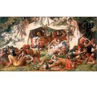PMEFGJDPE Famous HD Canvas Art Canvas Wall Artwork Alfred the Saxon King Disguised As a Minstrel in the Tent of Guthrum the Dane by Daniel Maclise Classic Wall Decor for Home Decor 60x90cm