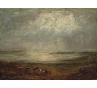 PMEFGJDPE Famous HD Canvas Art Canvas Wall Artwork Beach Scene with Cart and Horse by Richard Parkes Bonington Classic Wall Decor for Home Decor 60x90cm