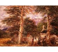 PMEFGJDPE Famous HD Canvas Art Canvas Wall Artwork Bettws y coed Church North Wales by David Cox Classic Wall Decor for Home Decor 60x90cm