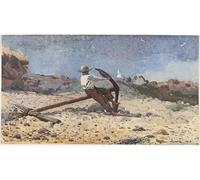PMEFGJDPE Famous HD Canvas Art Canvas Wall Artwork Boy with Anchor by Winslow Homer Classic Wall Decor for Home Decor 60x90cm