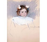 PMEFGJDPE Famous HD Canvas Art Canvas Wall Artwork Ellen with Bows in Her Hair Looking Right by Mary Cassatt Classic Wall Decor for Home Decor 60x90cm