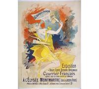 PMEFGJDPE Famous HD Canvas Art Canvas Wall Artwork Exposition the Courrier Francais by Jules Cheret Classic Wall Decor for Home Decor 60x90cm