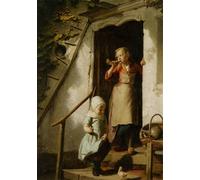PMEFGJDPE Famous HD Canvas Art Canvas Wall Artwork Feeding the Chicks by Theodore Gerard Classic Wall Decor for Home Decor 60x90cm