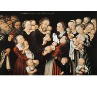 PMEFGJDPE Famous HD Canvas Art Canvas Wall Artwork Jesus and the Children by Lucas the Elder Cranach Classic Wall Decor for Home Decor 60x90cm