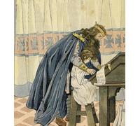 PMEFGJDPE Famous HD Canvas Art Canvas Wall Artwork King Charlemagne Educates a Young Child and Invents the School in france His Story Told Classic Wall Decor for Home Decor 60x90cm