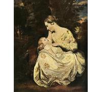 PMEFGJDPE Famous HD Canvas Art Canvas Wall Artwork Mrs Hoare and Child by Joshua Reynolds Classic Wall Decor for Home Decor 60x90cm