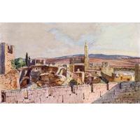 PMEFGJDPE Famous HD Canvas Art Canvas Wall Artwork Portion of the Citadel of Jerusalem by Fulleylove Classic Wall Decor for Home Decor 60x90cm