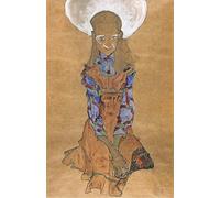 PMEFGJDPE Famous HD Canvas Art Canvas Wall Artwork Sitting girl Poldi Lodzinskyc by Egon Schiele Classic Wall Decor for Home Decor 60x90cm