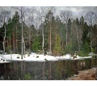 PMEFGJDPE Famous HD Canvas Art Canvas Wall Artwork Spring Flood of the River Neman Stanislav Zhukovsky Classic Wall Decor for Home Decor 60x90cm