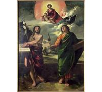 PMEFGJDPE Famous HD Canvas Art Canvas Wall Artwork the Apparition of the Virgin to the Saints the Baptist and the Evangelist by Dosso Dossi Classic Wall Decor for Home Decor 60x90cm