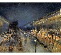 PMEFGJDPE Famous HD Canvas Art Canvas Wall Artwork the Boulevard Montmartre At Night by Camille Jacob Pissarro Classic Wall Decor for Home Decor 60x90cm