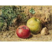 PMEFGJDPE Famous HD Canvas Art Canvas Wall Artwork the Contrast Red and Green fruit by William Henry Hunt Classic Wall Decor for Home Decor 60x90cm