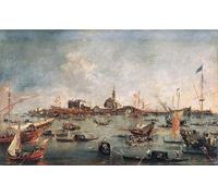 PMEFGJDPE Famous HD Canvas Art Canvas Wall Artwork The Doge on the Bucentaur at San Niccolò del Lido Francesco Guardi Classic Wall Decor for Home Decor 60x90cm