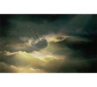 PMEFGJDPE Famous HD Canvas Art Canvas Wall Artwork the Ship Maria in the Storm by Ivan Konstantinovich Aivazovsky Classic Wall Decor for Home Decor 60x90cm