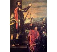 PMEFGJDPE Famous HD Canvas Art Canvas Wall Artwork The Speech of Alfonso d'Avalo Titian Classic Wall Decor for Home Decor 60x90cm
