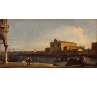 PMEFGJDPE Famous HD Canvas Art Canvas Wall Artwork View of Church of San dei Battuti on the Isle of Murano Between by Antonio Canal Classic Wall Decor for Home Decor 60x90cm