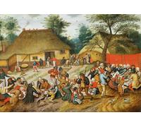 PMEFGJDPE Famous HD Canvas Art Canvas Wall Artwork Wedding Feast by Pieter Brueghel the Younger Classic Wall Decor for Home Decor 60x90cm