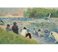 PMEFGJDPE Famous Painting Art Picture Poster Picture Bathers Study for Bathers At Asnières by Georges Pierre Seurat Colorful Art Print for Home Decor 60x90cm