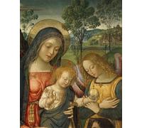 PMEFGJDPE Famous Painting Art Picture Poster Picture Detail of Upper Part of Our Lady of Peace by Bernardino Di Betto Pinturicchio Colorful Art Print for Home Decor 60x90cm