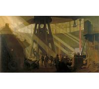 PMEFGJDPE Famous Painting Art Picture Poster Picture in the Gun Factory At Woolwich by Sir George Clausen Colorful Art Print for Home Decor 60x90cm