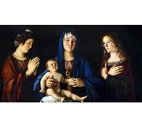 PMEFGJDPE Famous Painting Art Picture Poster Picture Lady and Child with Saint Catherine of Alexandria and Mary Magdalene by famous artist Colorful Art Print for Home Decor 60x90cm