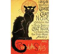 PMEFGJDPE Famous Painting Art Picture Poster Picture Reopening of the Chat Noir Cabaret by Théophile Alexandre Steinlen Colorful Art Print for Home Decor 60x90cm