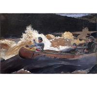 PMEFGJDPE Famous Painting Art Picture Poster Picture Shooting the Rapids Saguenay River by Winslow Homer Colorful Art Print for Home Decor 60x90cm