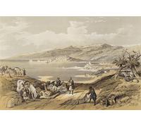 PMEFGJDPE Famous Painting Art Picture Poster Picture Sidon Looking Towards Lebanon by David Roberts Colorful Art Print for Home Decor 60x90cm
