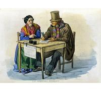 PMEFGJDPE Famous Painting Art Picture Poster Picture Small Metier of the City of Naples the Public Writer by Filippo Palizzi Colorful Art Print for Home Decor 60x90cm