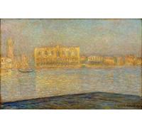 PMEFGJDPE Famous Painting Art Picture Poster Picture the Ducal Seen From Saint George Major by Claude Monet Colorful Art Print for Home Decor 60x90cm