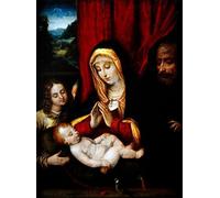 PMEFGJDPE Famous Painting Art Picture Poster Picture the Holy Family by Andrea Solario Colorful Art Print for Home Decor 60x90cm