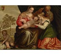 PMEFGJDPE Famous Painting Art Picture Poster Picture the Mystic Marriage of St Catherine by Paolo Veronese Colorful Art Print for Home Decor 60x90cm