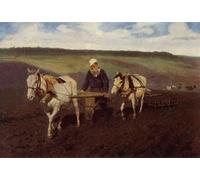 PMEFGJDPE Famous Painting Art Picture Poster Picture the Ploughman Leo Nikolayevich Tolstoy At the Plough by Ilya Efimovich Repin Colorful Art Print for Home Decor 60x90cm