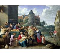 PMEFGJDPE Famous Painting Art Picture Poster Picture the Seven Acts of Mercy by David Teniers the Younger Colorful Art Print for Home Decor 60x90cm