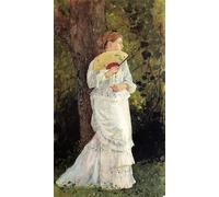 PMEFGJDPE Famous Painting Art Picture Poster Picture the Trysting Place by Winslow Homer Colorful Art Print for Home Decor 60x90cm