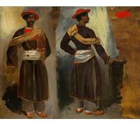 PMEFGJDPE Famous Painting Art Picture Poster Picture Two Studies of a Standing Indian From Calcutta by Ferdinandeugene Delacroix Colorful Art Print for Home Decor 60x90cm