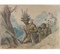 PMEFGJDPE Famous Painting HD Canvas Art Canvas Wall Artwork Chief of the Bororenos Preparing for an Attack by Jean Baptiste Debret Classic Wall Decor for Home Decor 60x90cm