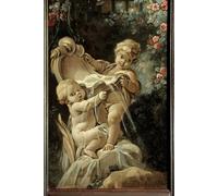 PMEFGJDPE Famous Painting HD Canvas Art Canvas Wall Artwork Door of the living room Demarteau: fountain with two loves one of which is kneeling. by François Boucher for Home Decor 60x90cm