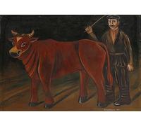 PMEFGJDPE Famous Painting HD Canvas Art Canvas Wall Artwork Farmer by Niko Pirosmani Classic Wall Decor for Home Decor 60x90cm