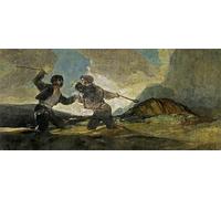 PMEFGJDPE Famous Painting HD Canvas Art Canvas Wall Artwork Fight with Cudgels by Francisco De Goya Classic Wall Decor for Home Decor 60x90cm