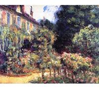 PMEFGJDPE Famous Painting HD Canvas Art Canvas Wall Artwork Giverny the House From the Garden by Claude Monet Classic Wall Decor for Home Decor 60x90cm