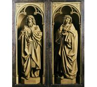 PMEFGJDPE Famous Painting HD Canvas Art Canvas Wall Artwork John the Baptist and John the Evangelist by Jan Van Eyck Classic Wall Decor for Home Decor 60x90cm