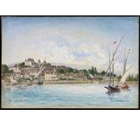 PMEFGJDPE Famous Painting HD Canvas Art Canvas Wall Artwork Landscape From Lake Leman to Nyon by Johan Barthold Jongkind Classic Wall Decor for Home Decor 60x90cm