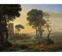PMEFGJDPE Famous Painting HD Canvas Art Canvas Wall Artwork Landscape with the Flight Into Egypt by Claude Lorrain Classic Wall Decor for Home Decor 60x90cm