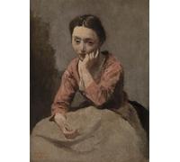 PMEFGJDPE Famous Painting HD Canvas Art Canvas Wall Artwork Pensive Young Woman by Jean Baptiste Camille Corot Classic Wall Decor for Home Decor 60x90cm