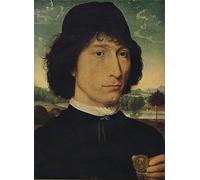 PMEFGJDPE Famous Painting HD Canvas Art Canvas Wall Artwork Portrait of a Man Holding a Coin of the Emperor Nero by Hans Memling Classic Wall Decor for Home Decor 60x90cm