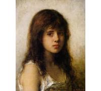 PMEFGJDPE Famous Painting HD Canvas Art Canvas Wall Artwork Portrait of a Young Girl by Alexei Alexeivich Harlamoff Classic Wall Decor for Home Decor 60x90cm